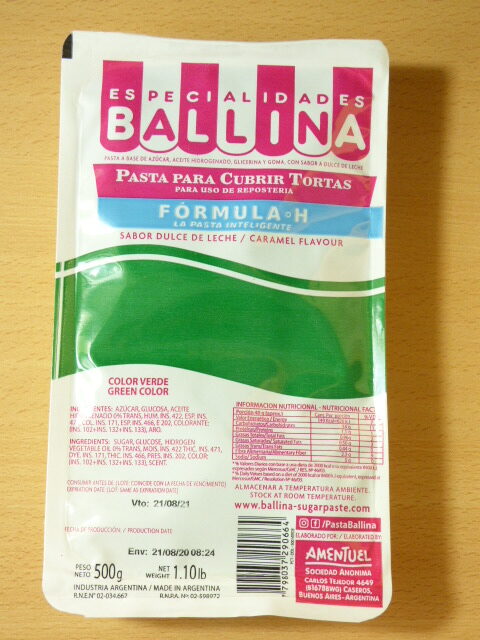 PASTA BALLINA COLOR VERDE X 500G