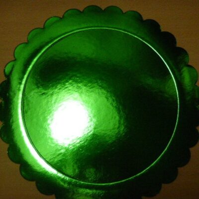 PLATO METALIZADO 30CM FLOR VERDE
