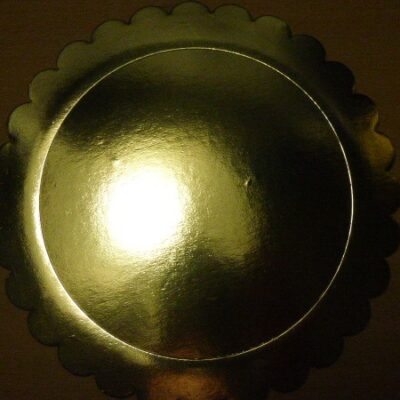 PLATO METALIZADO 20CM FLOR ORO