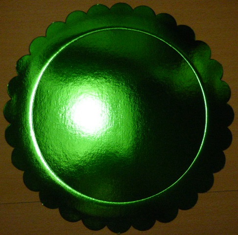 PLATO METALIZADO 34CM FLOR VERDE