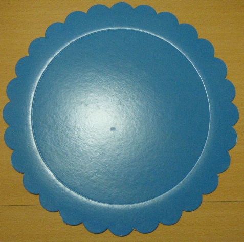 PLATO METALIZADO 34CM FLOR CELESTE