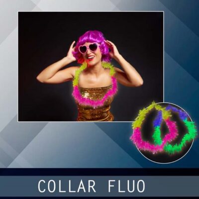 COLLAR PLASTICO HAWAIANO CON ELASTICO X 25 FLUO