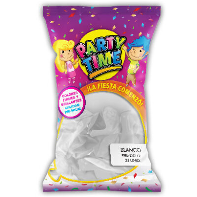 GLOBO PARTY TIME 12P PERL X25 BCO