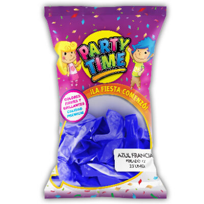 GLOBO PARTY TIME 12P PERL X25 AZ.FR