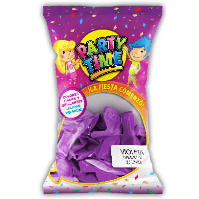 GLOBO PARTY TIME 12P PERL X25 VIOLETA