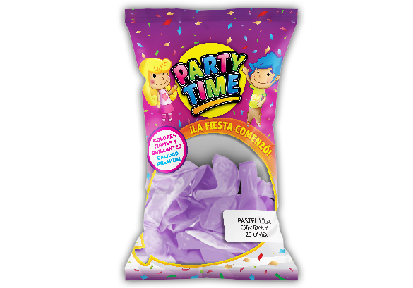 GLOBO PARTY TIME 9P PASTEL X25U LILA