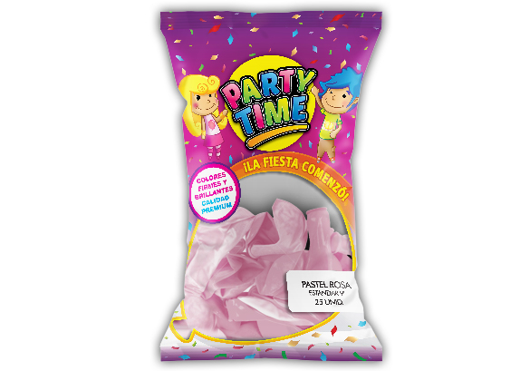 GLOBO PARTY TIME 9P PASTEL X25U ROSA