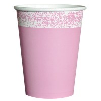 VASO POLIPAPEL X8 ROSA PASTEL