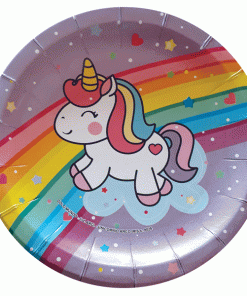 PLATO UNICORNIO ARCO IRIS X8