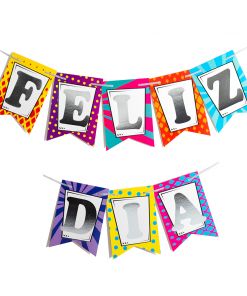 BANDERIN STAMPING FELIZ DIA MULTICOLOR