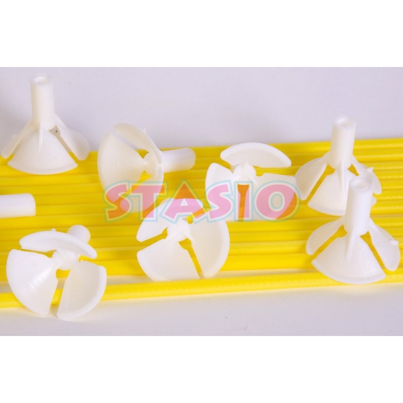 PALITO PARA GLOBO X 25 AMARILLO/BLANCO