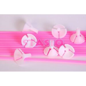 PALITO PARA GLOBO X 25 ROSA/BLANCO