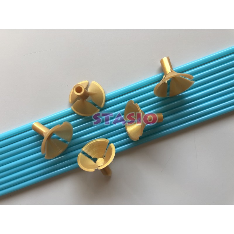 PALITO PARA GLOBO X 25 TURQUESA/ORO