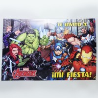 INVITACION LIBRITO X 10 ADVENGERS