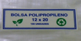 BOLSA POLIPROPILENO 12 X 20 X 100U