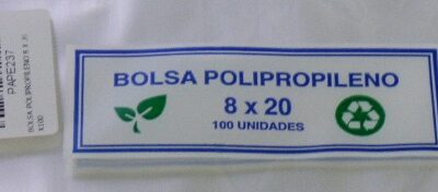 BOLSA POLIPROPILENO 08 X 20 X 100U