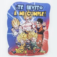 INVITACION TROQUELADA CHICA X 10 DRAGON BALL Z