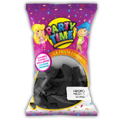 GLOBO PARTY TIME 12P PERL X25 NEGRO