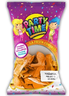 GLOBO PARTY TIME 12P PERL X25 NARANJA