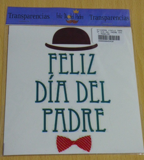 STICKERS VINILO TRANSP. DIA DEL PADRE X 5