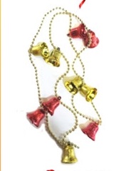 ADORNO NAVIDEÑO CADENA CON CAMPANAS ROJO/ORO