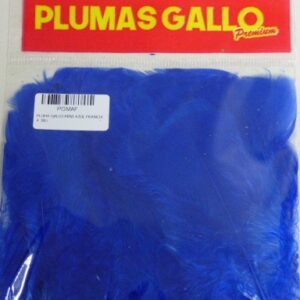 PLUMA GALLO GRANDE AZUL FRANCIA X 50U