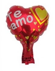 GLOBO FOIL 6P CORAZON TE AMO ROJO CORAZ