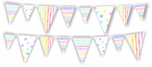 BANDERIN TRIANGULOS PINCELADOS PASTEL