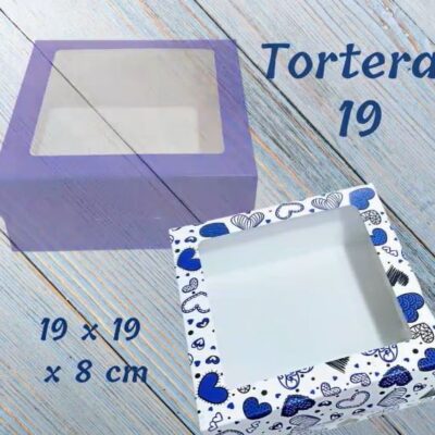 CAJA TORTERA 19X19X8 AZUL