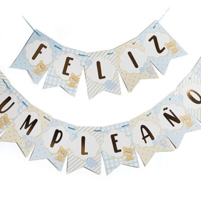 BANDERIN TEDDY STAMPING CELESTE