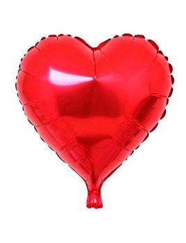 GLOBO FOIL 10P CORAZON LISO ROJO