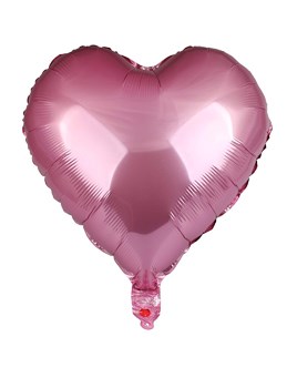 GLOBO FOIL 10P CORAZON LISO ROSA