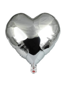 GLOBO FOIL 10P CORAZON LISO BLANCO