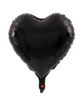 GLOBO FOIL 10P CORAZON LISO NEGRO