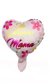 GLOBO FOIL 10P CORAZON MAMA ROSADO MARGARITAS