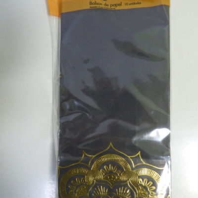 BOLSA PAPEL ST MANDALAS NEGRO X10