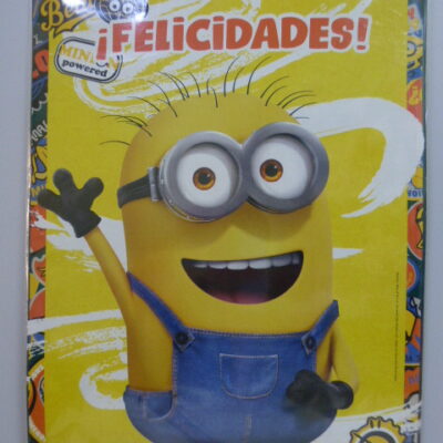 AFICHE FELIZ CUMPLEAÑOS X 1 MINIONS
