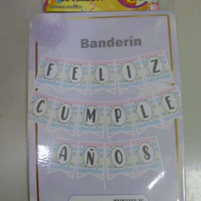 BANDERIN STAMPING FELIZ CUMPLE ESTRELLAS
