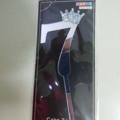 CAKE TOPPER NUMERO 7 CORONITA PLATA