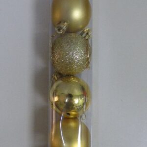 BOCHA NAVIDEÑA 5CM TUBO X 6UNID DORADA