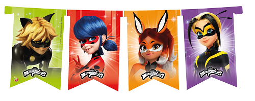 BANDERIN FELIZ CUMPLE X 1 MIRACULOUS