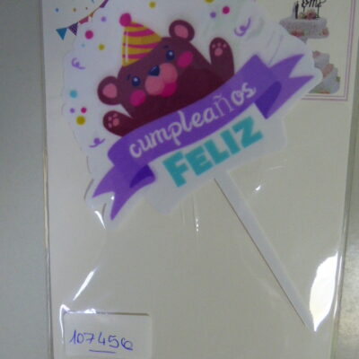 ADORNO PINCHE ACRILICO FELIZ CUMPLE ESTAMPADO