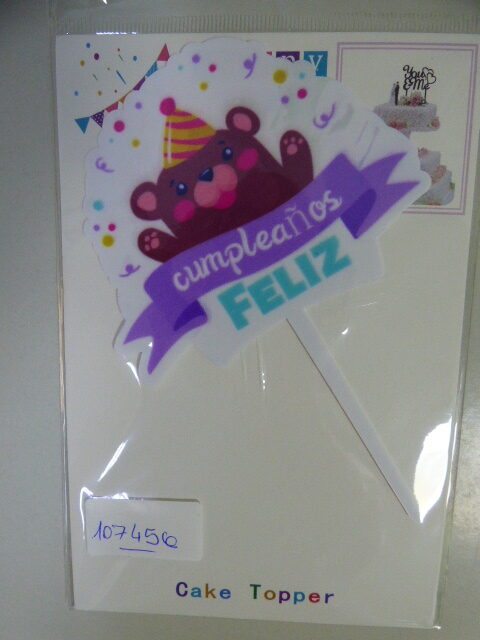 ADORNO PINCHE ACRILICO FELIZ CUMPLE ESTAMPADO