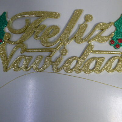 CARTEL PLASTICO FELIZ NAVIDAD