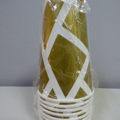 VASO POLIPAPEL GRANDE X8 ORO