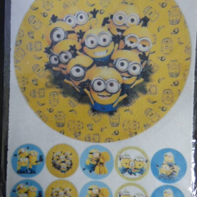 LAMINA COMESTIBLE REDONDA MINIONS