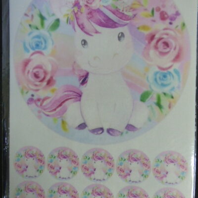 LAMINA COMESTIBLE REDONDA UNICORNIO