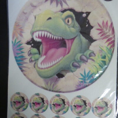 LAMINA COMESTIBLE REDONDA DINOSAURIO