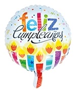 GLOBO FOIL 6P FELIZ CUMPLE VELAS MULTI.