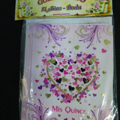 INV. 15 AÑOS CUADRADITA CORAZON MARIPOSA